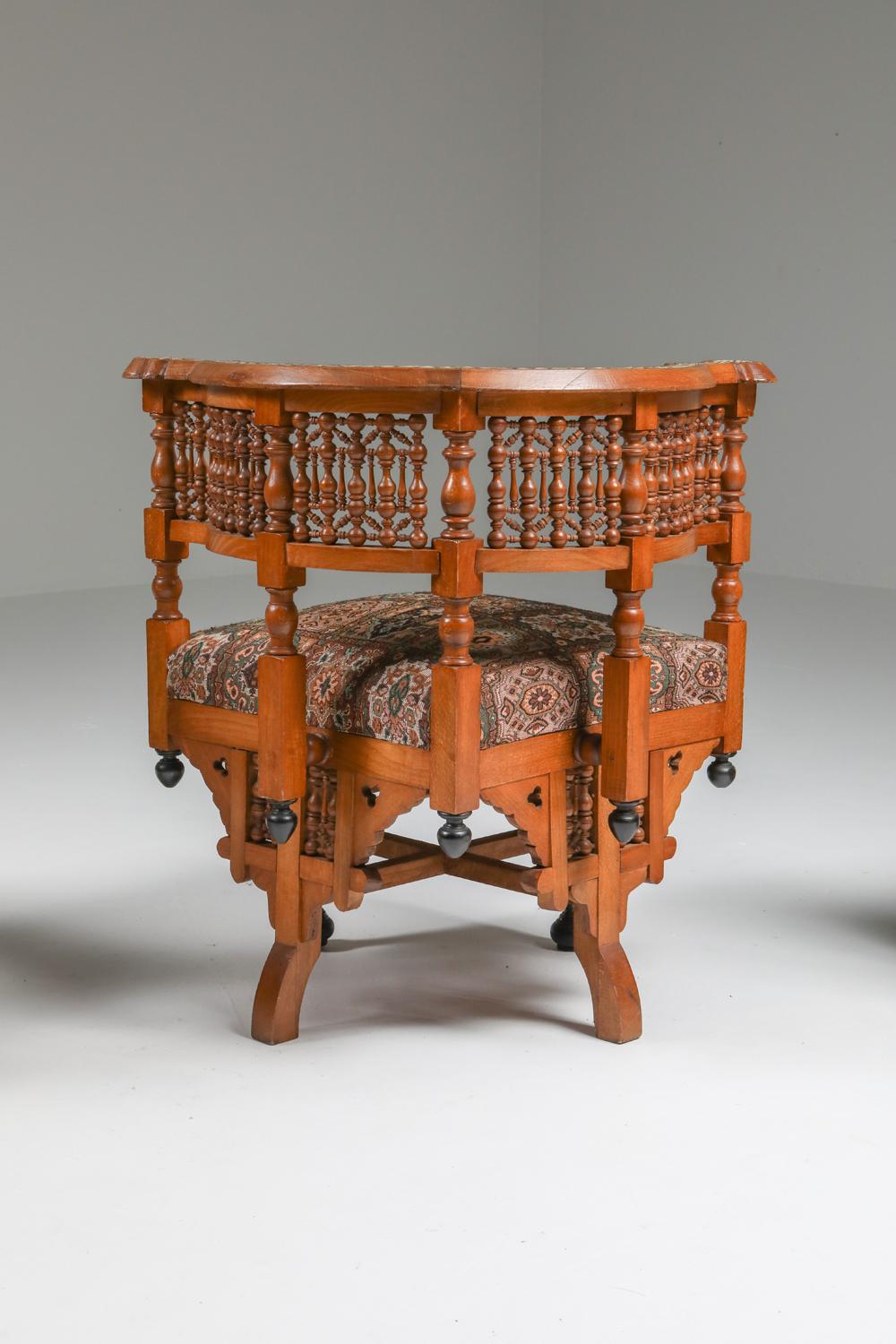 Moorish Syrian Armchair in the Style of Carlo Bugatti, 1950s 5