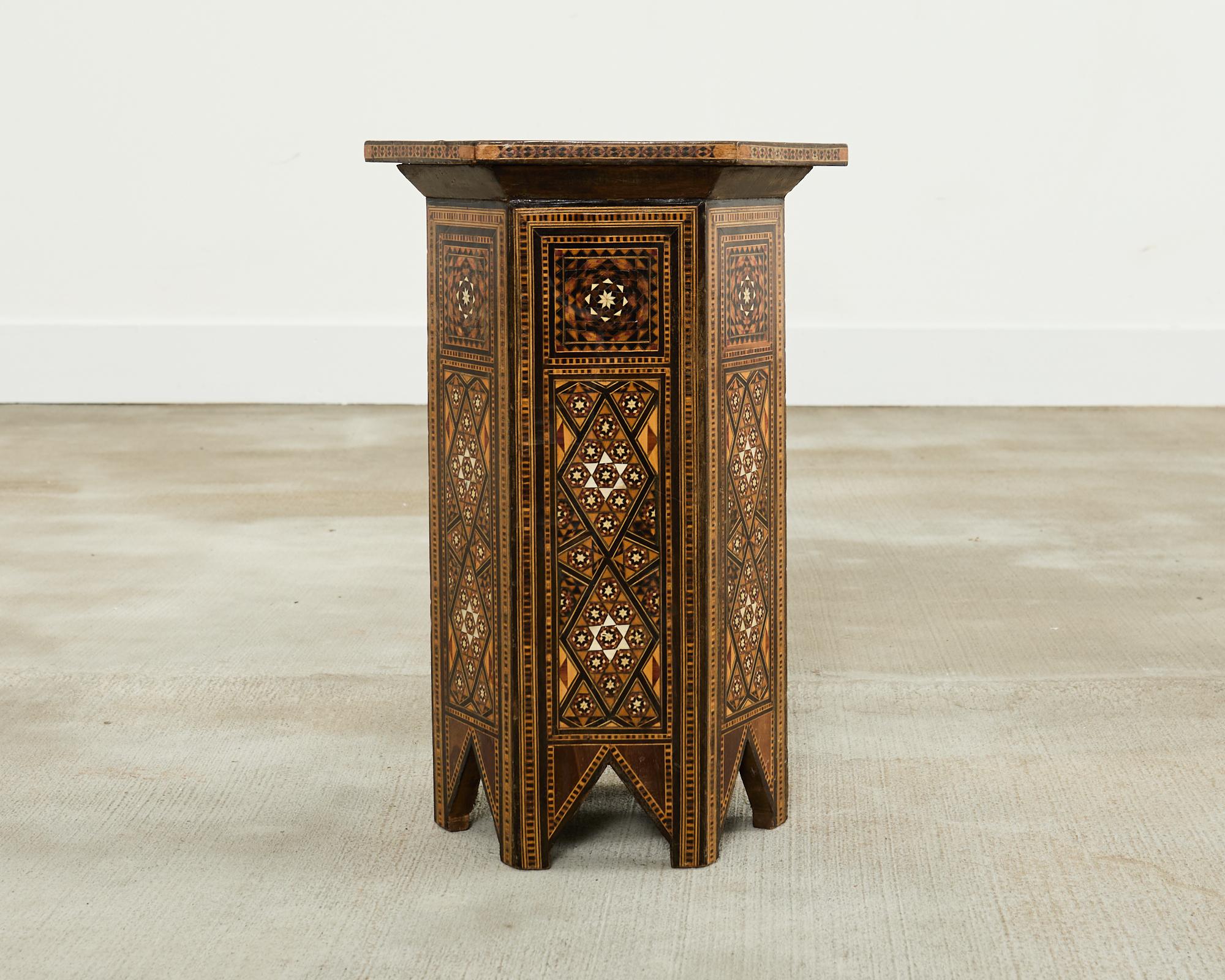 Moorish Syrian Hexagonal Inlay Drink Table 7