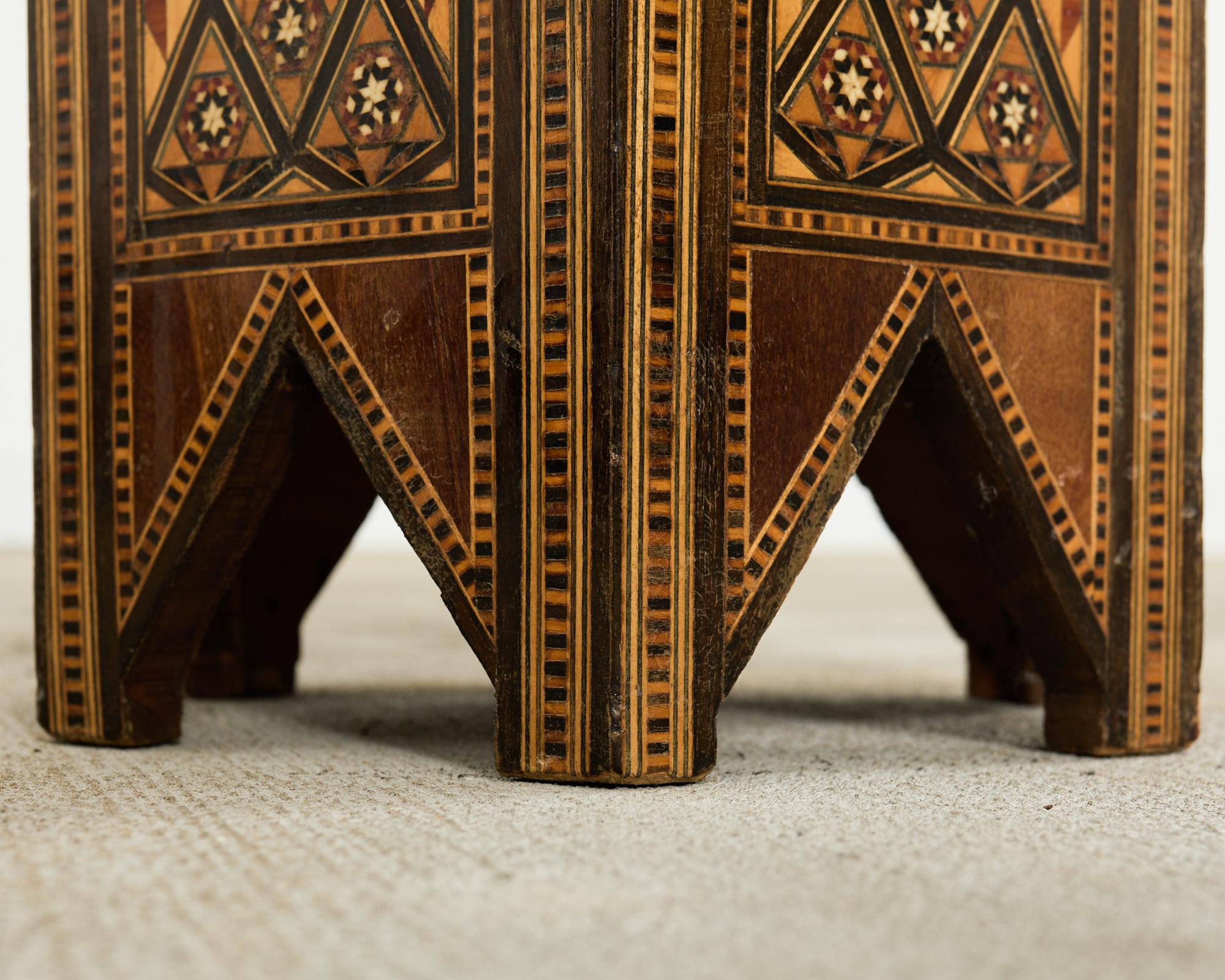 Moorish Syrian Hexagonal Inlay Drink Table 2