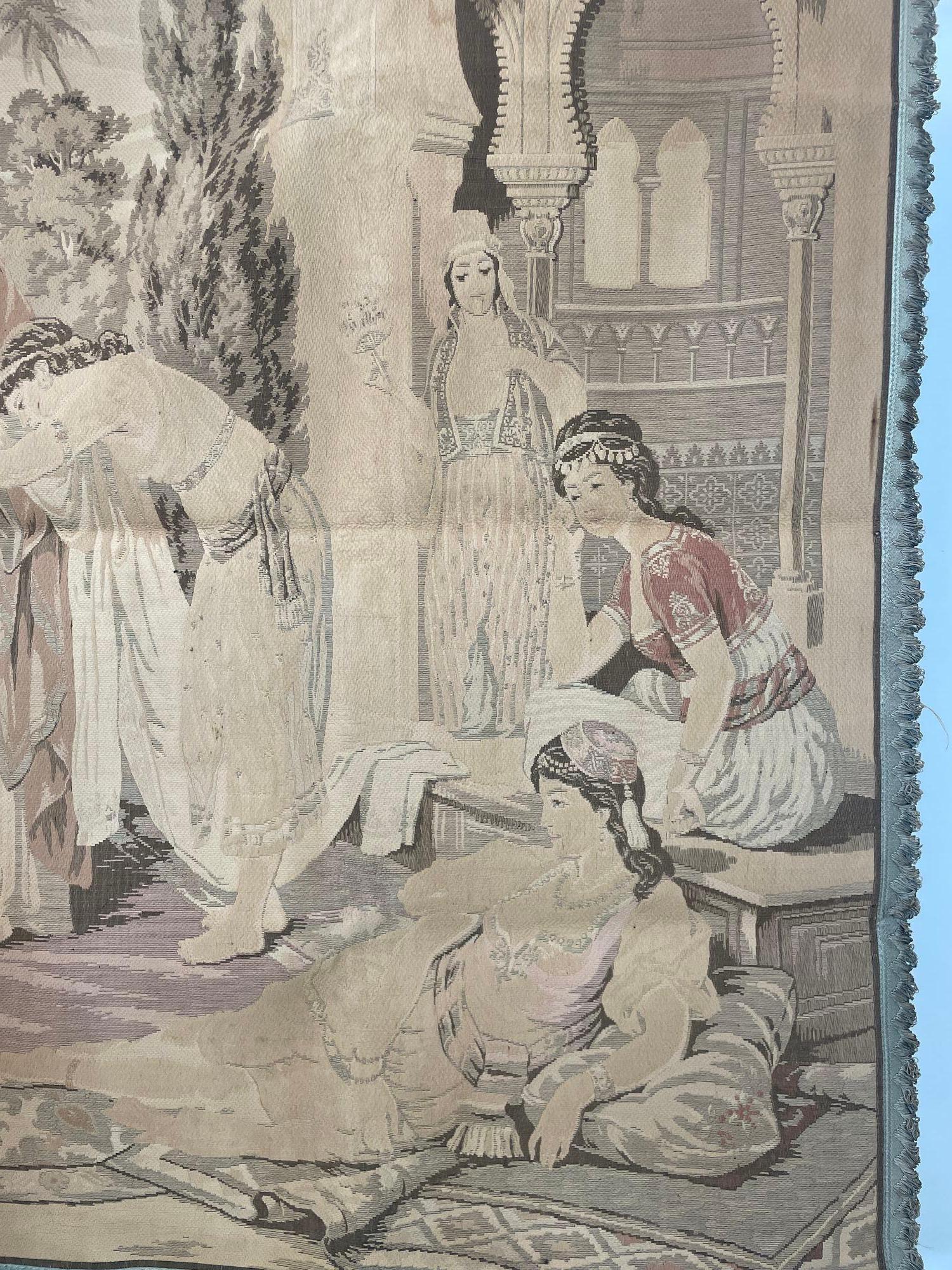 Machine-Made Moorish Tapestry with a 19th Century Orientalist Arabian Scene For Sale