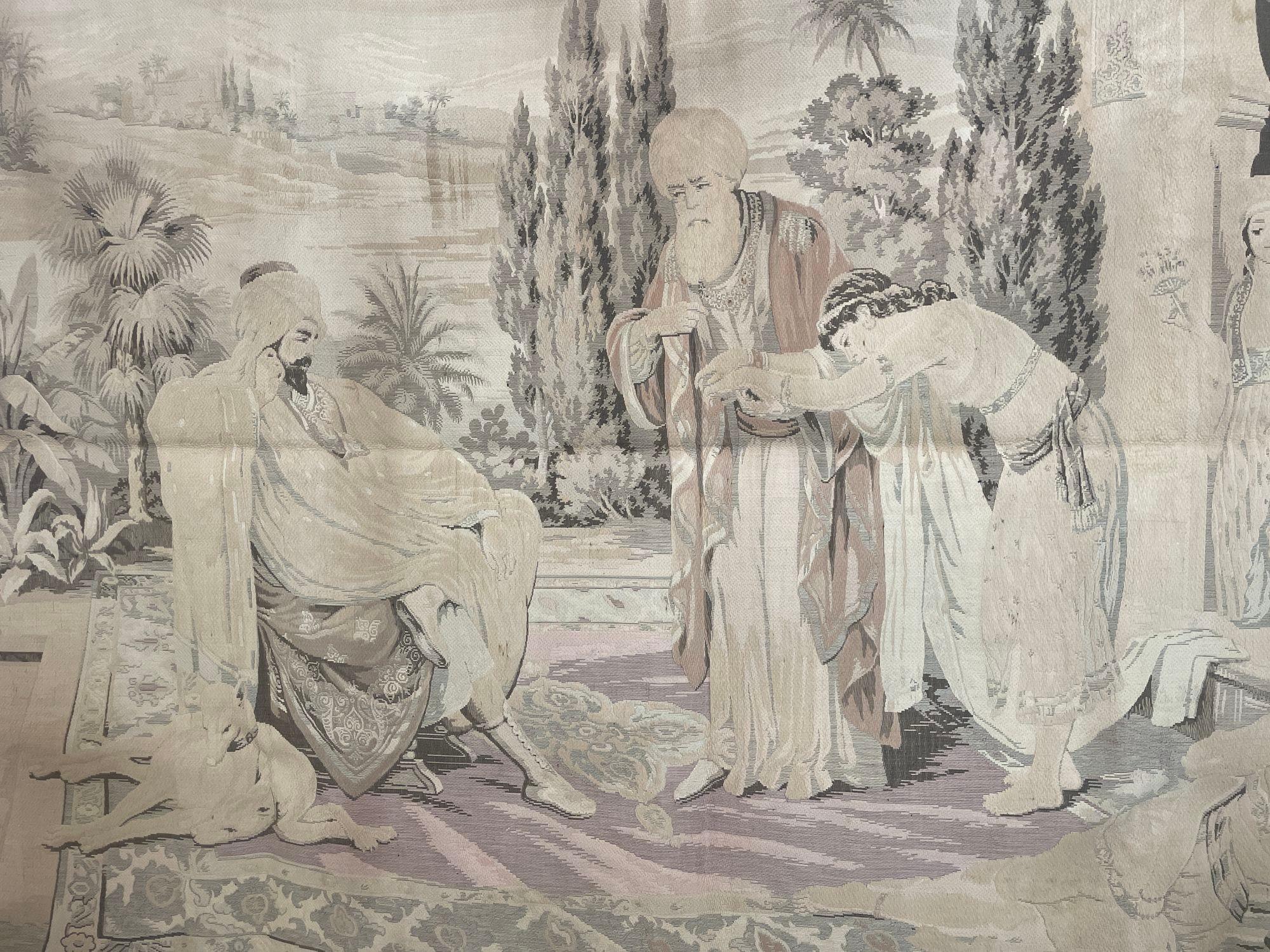 Maurischer Wandteppich mit einer orientalischen arabischen Szene aus dem 19. Jahrhundert im Angebot 1