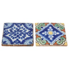 Moorish Turkish Hand Painted Crackle Glazed Ceramic Tiles