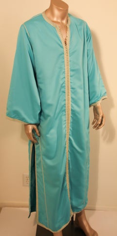 Moorish Turquoise Caftan 1970s Robe