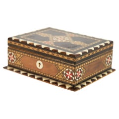 Moorish Wood Box islamischen Intarsien Mosaik Kunst Granada Spanien Khatam Decor 1940s