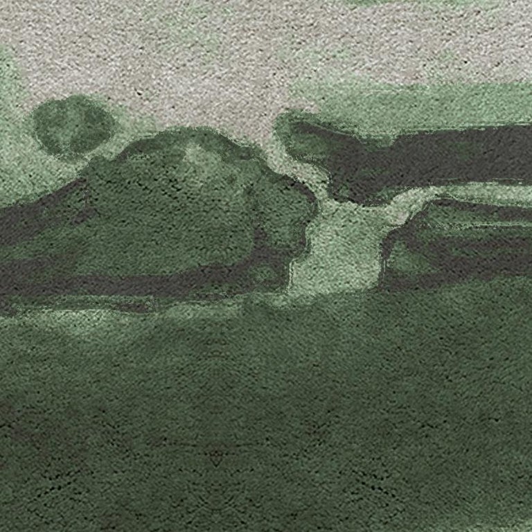 Moos Rug in Hand-Tufted Wool and Botanical Silk For Sale at 1stDibs