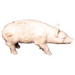 Moose Antler Carving of a Pig