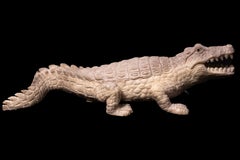 Moose Antler Carving of Crocodile