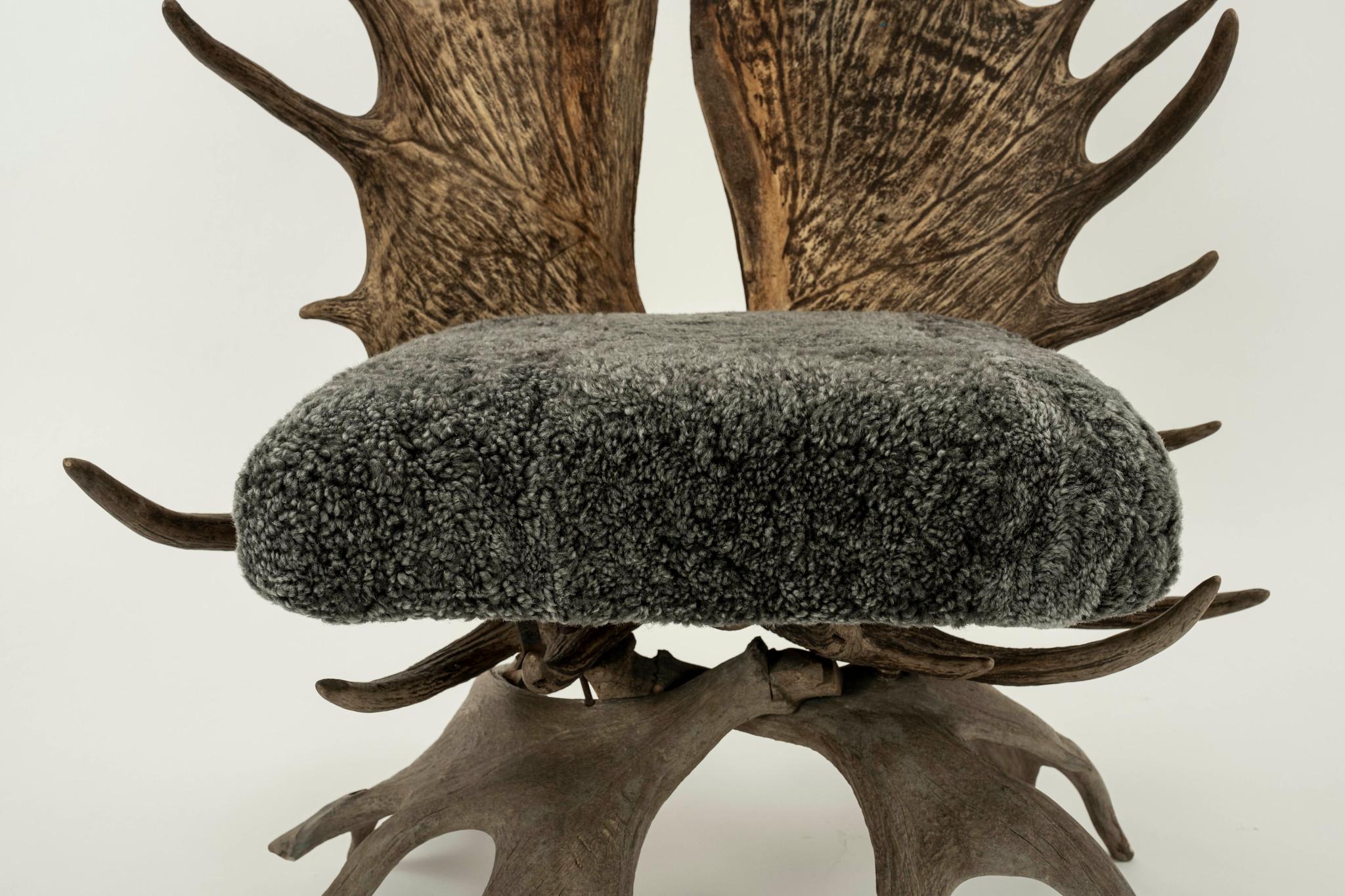 North American Moose Antler Chair