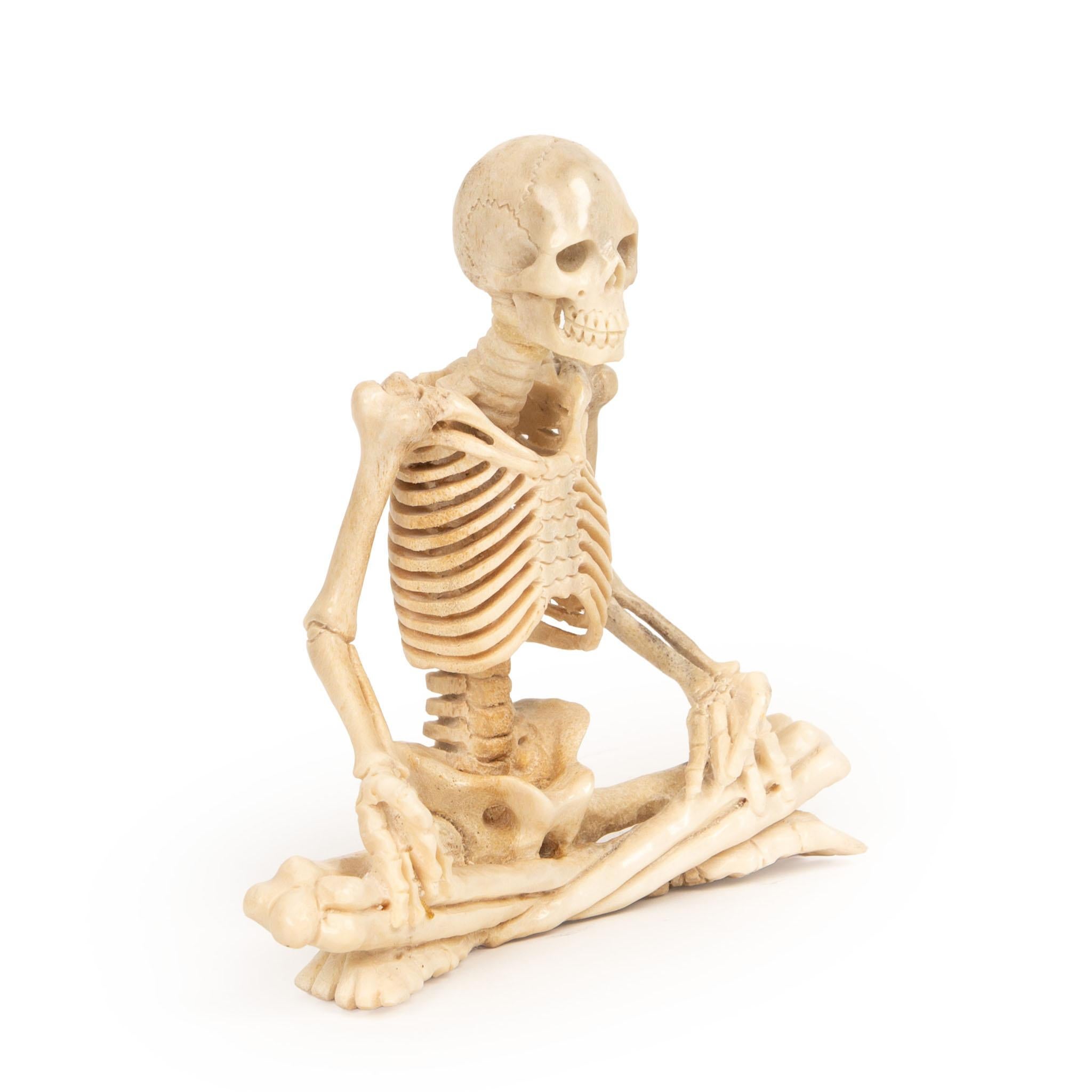 Moose Antler Yoga Skeleton – Hand-Carved and Totally Zen For Sale 1