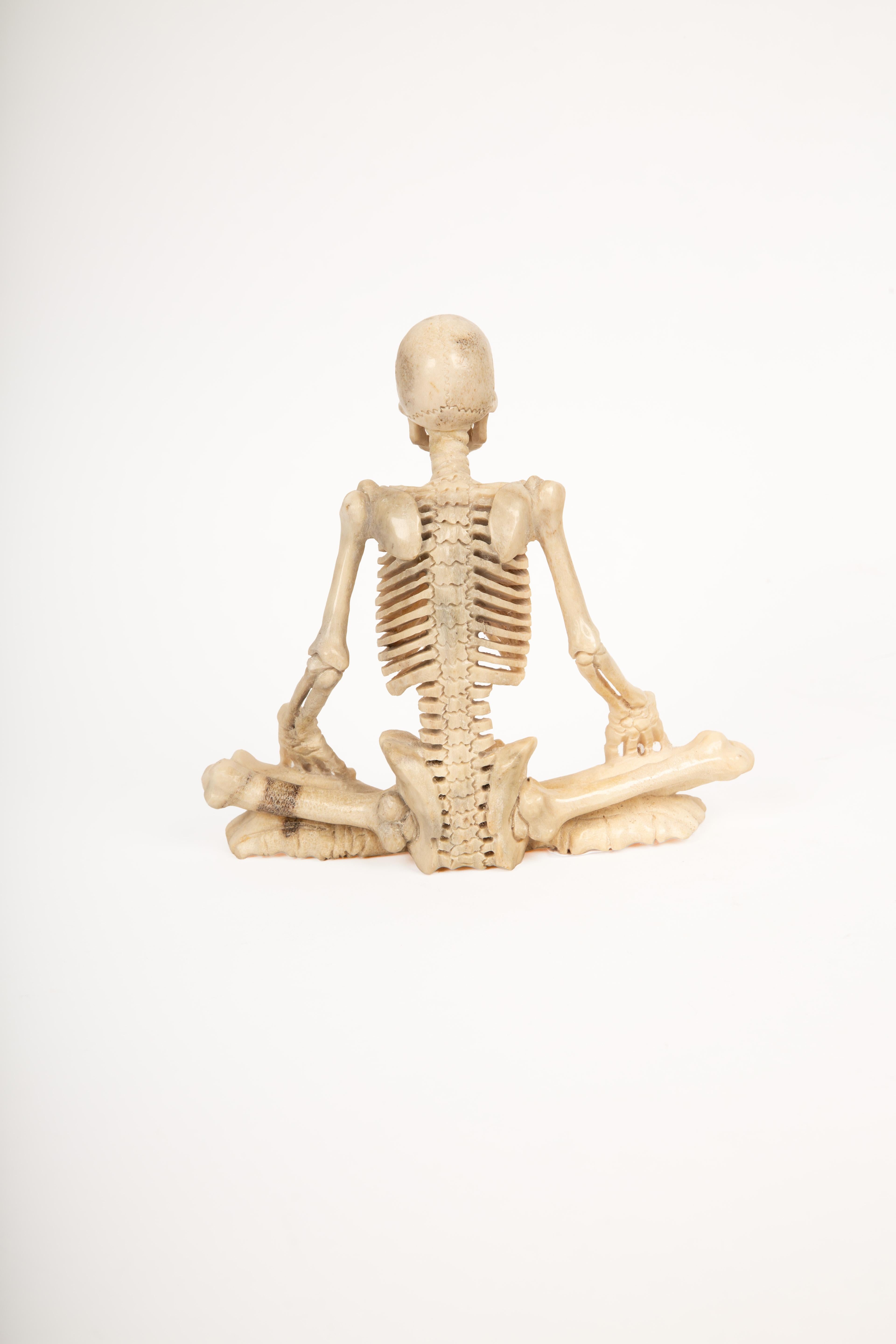 Contemporary Moose Antler Yoga Skeleton – Hand-Carved and Totally Zen For Sale
