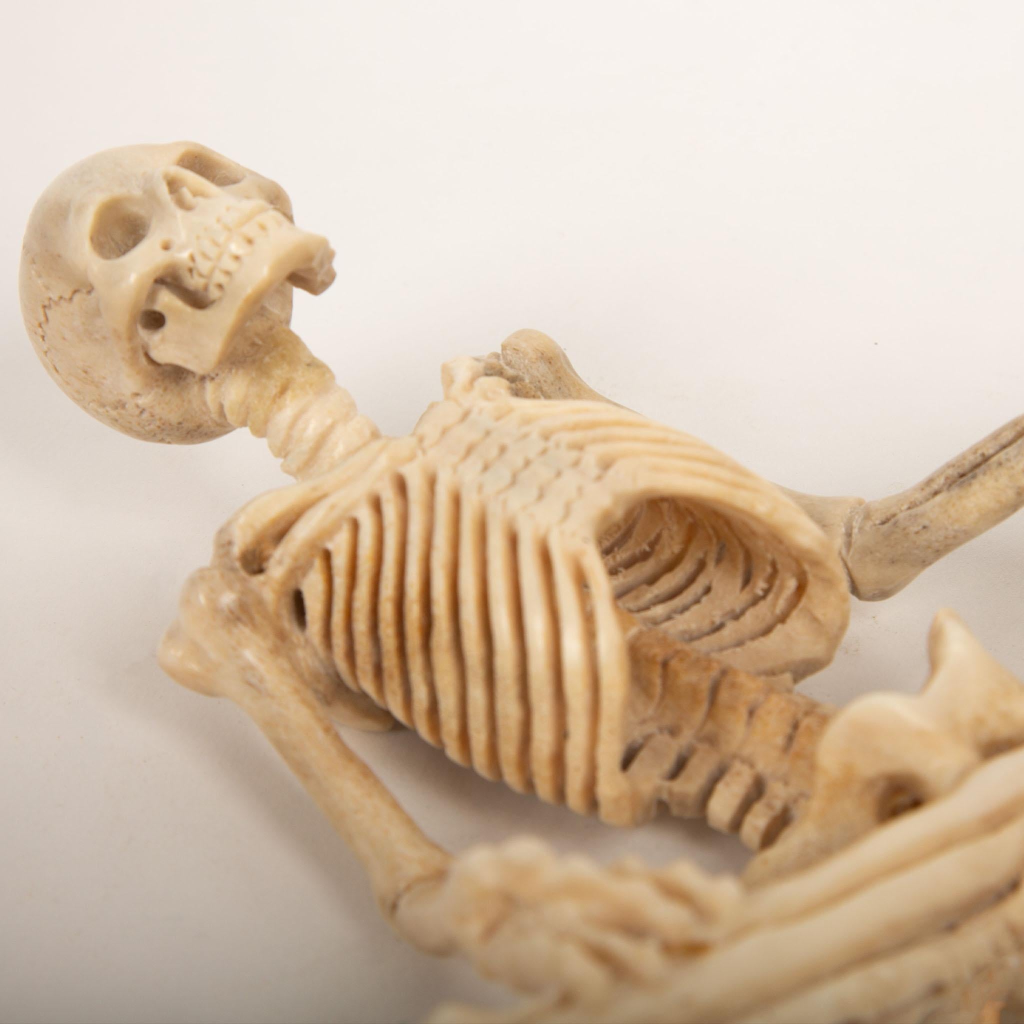 Moose Antler Yoga Skeleton – Hand-Carved and Totally Zen For Sale 3