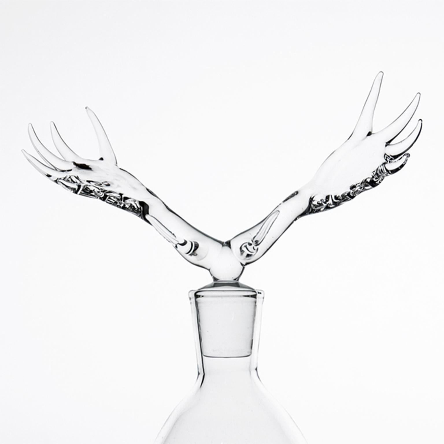 'Moose Bottle'
A Hand Blown Glass Bottle by Simone Crestani

Moose Bottle is one of the pieces from the Trophy Bottles.

A collection of bottles with linear shapes that reserve a surprise at the top. Elk, antelope, deer or buffalo? Each trophy