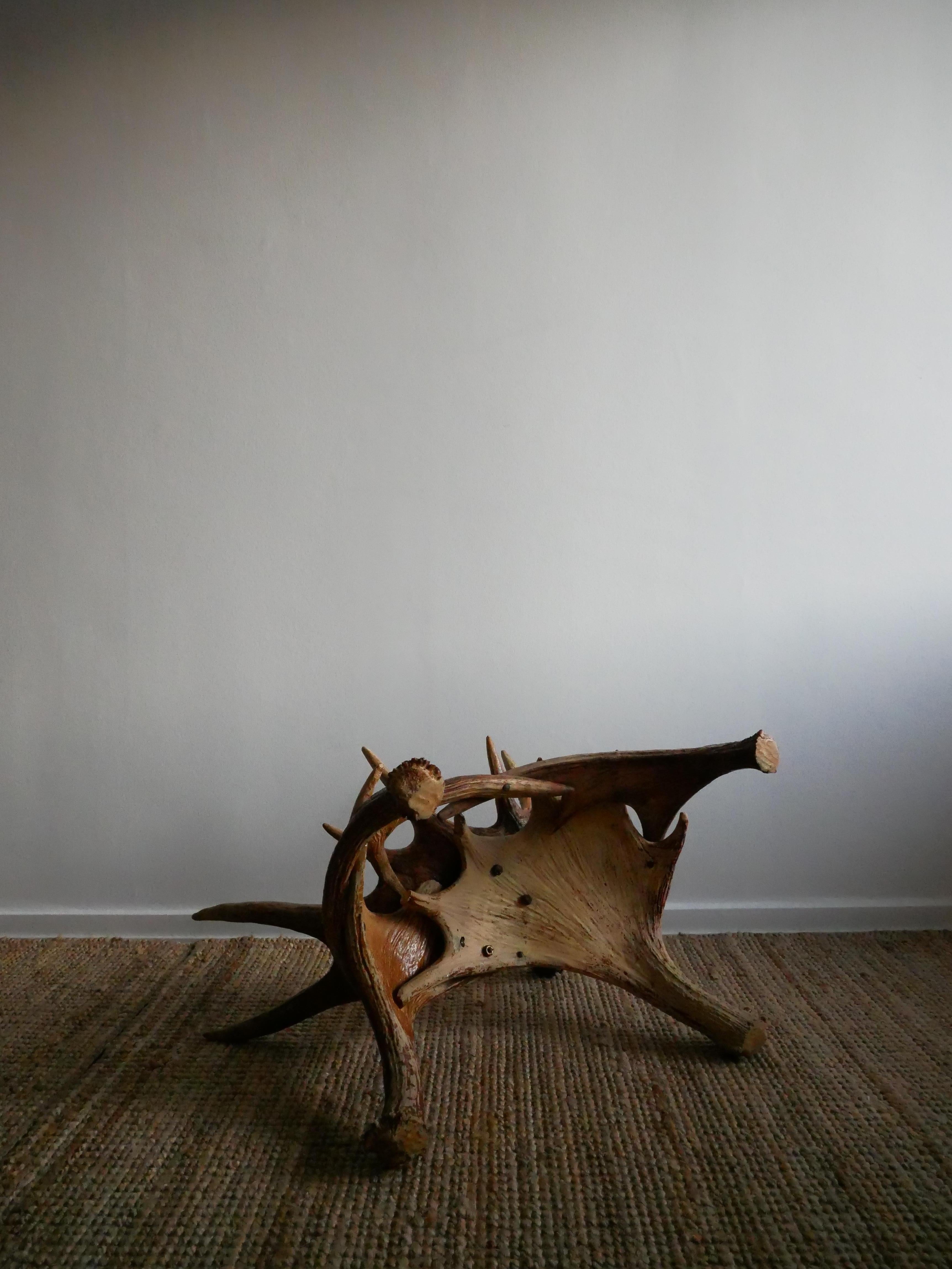 20th Century Moose Horn Stool