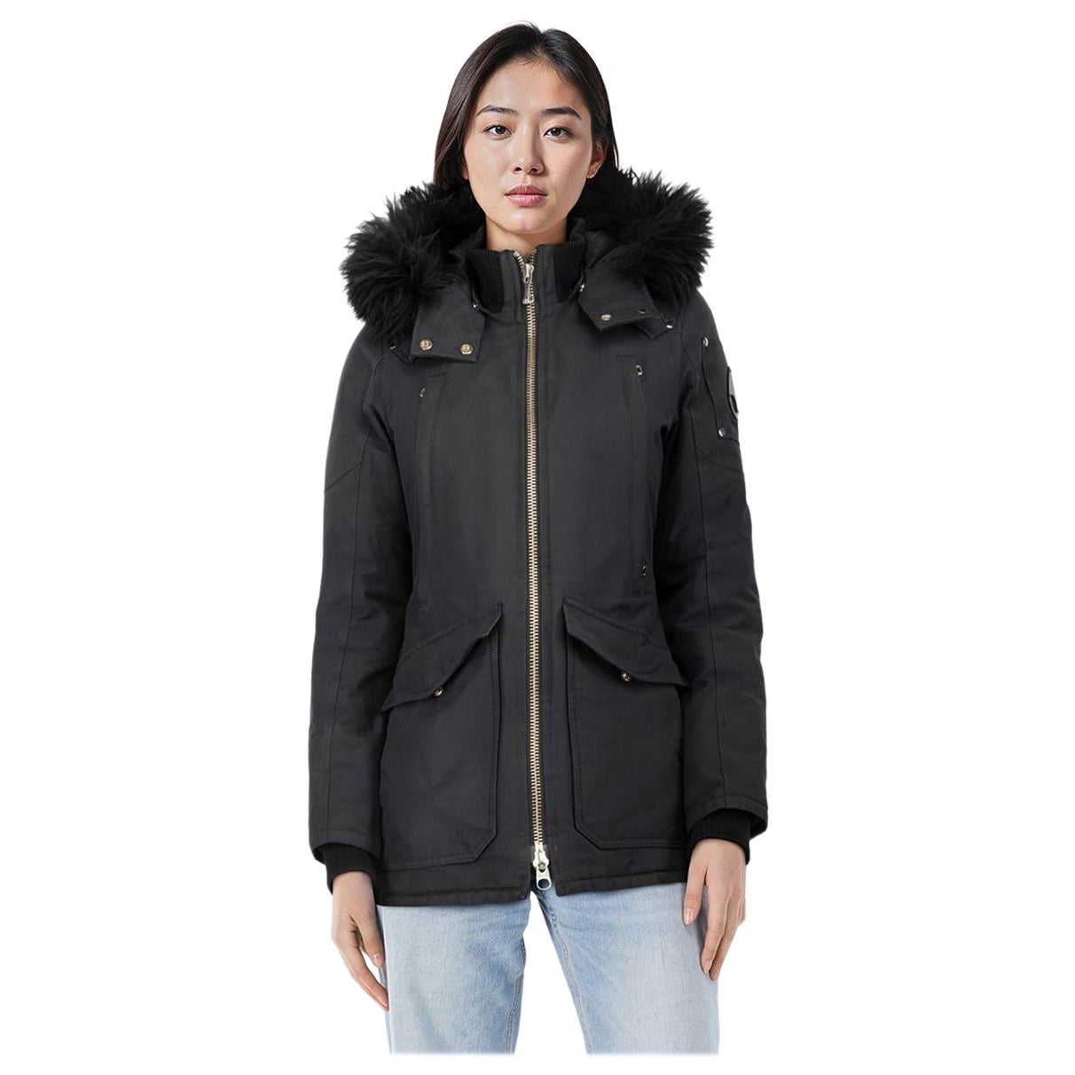 Moose Knuckles - Manteau de duvet à capuche - Bleu marine - Taille S
