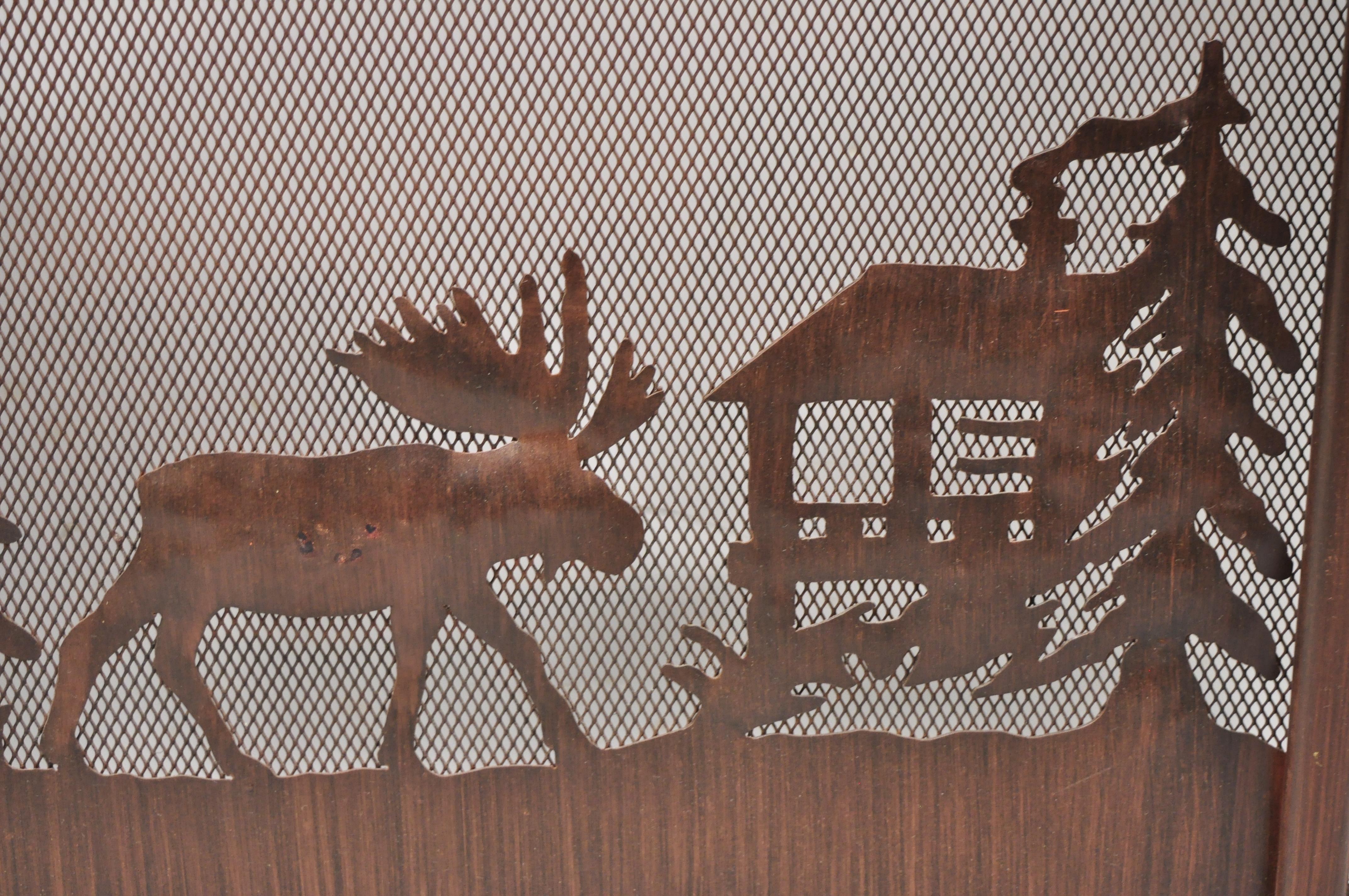 deer fireplace screen