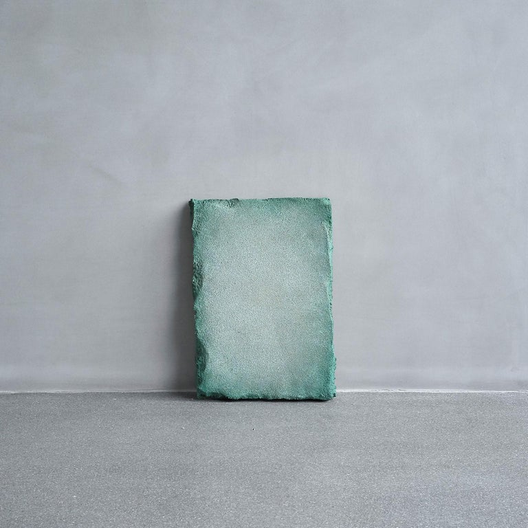 Mooss wall piece by Andredottir & Bobek
Dimensions: W 320 x H 450 cm
Materials: Reused Foam/mattress and Jesmontite Resin Hardner in color green/white fade

Artificial Nature is a collaboration between the artist and design duo Josephine