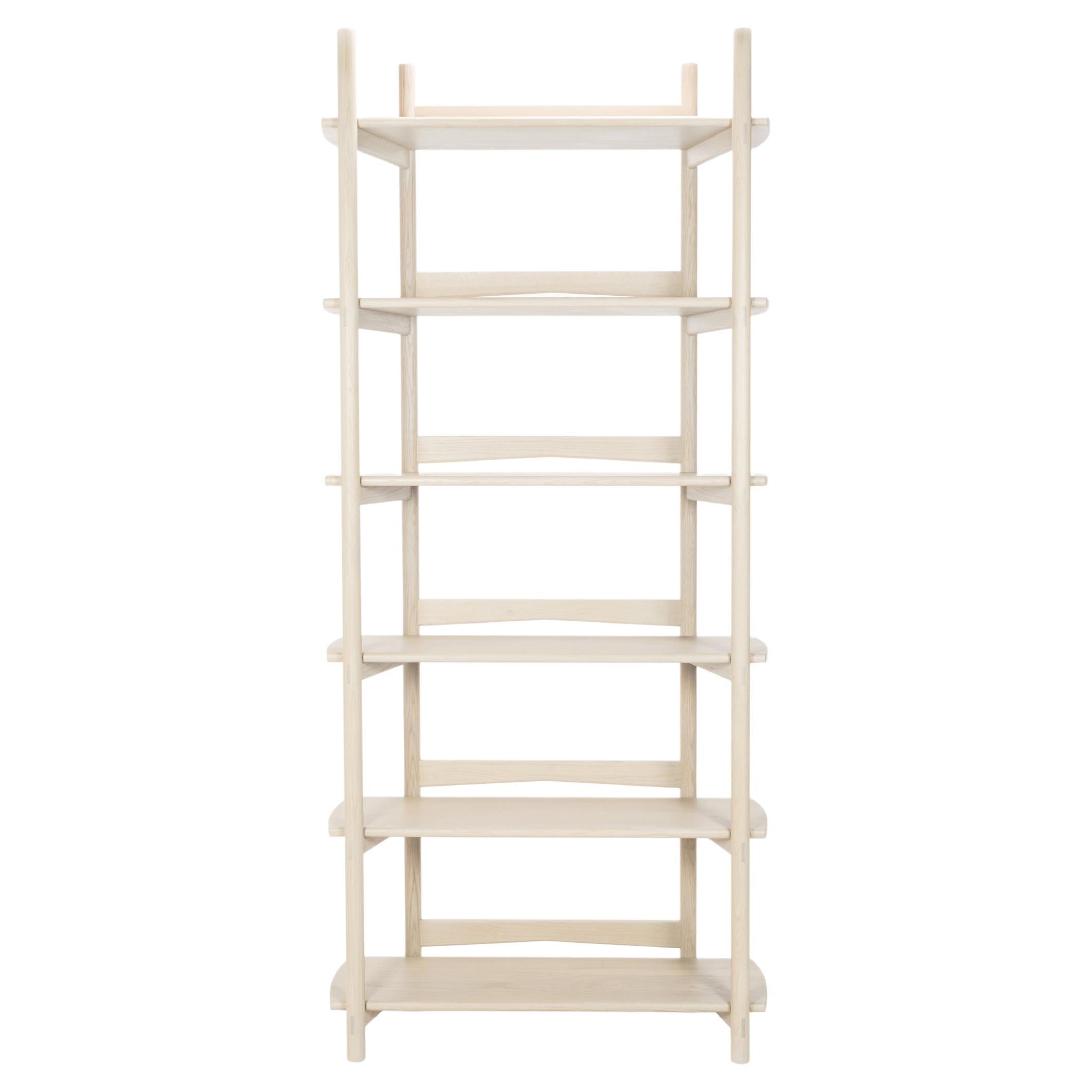 Mora Bookcase by Sun at Six, Nude, Minimalist Bookcase in Wood For Sale