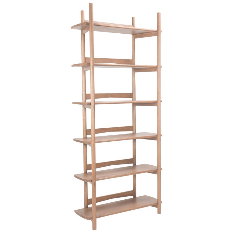 Mora Bookcase by Sun at Six, Sienna, Minimalist Bookcase in Oak Wood For Sale