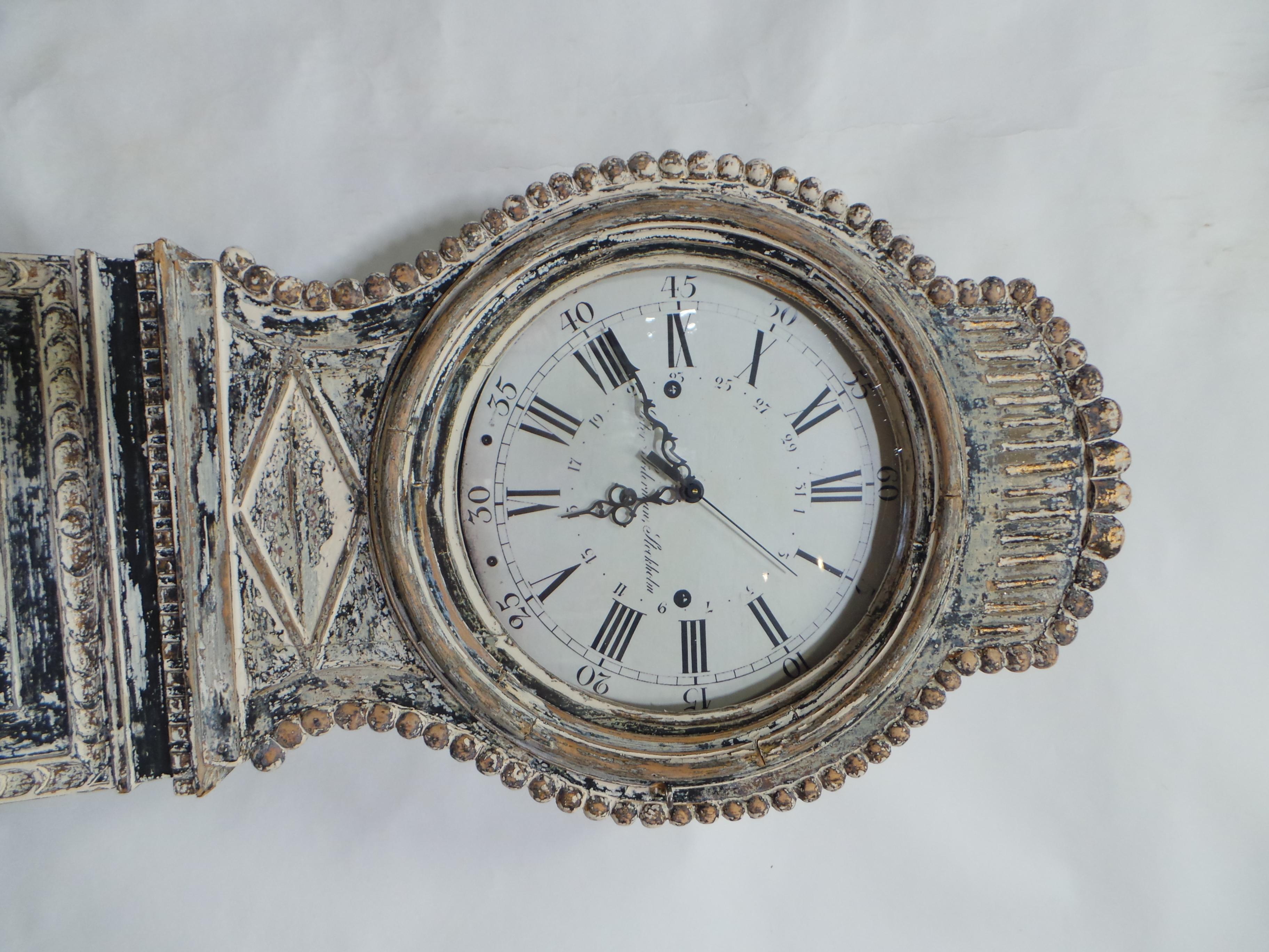 This is an Incredibly RARE 100% Original Painted Swedish Mora Clock.