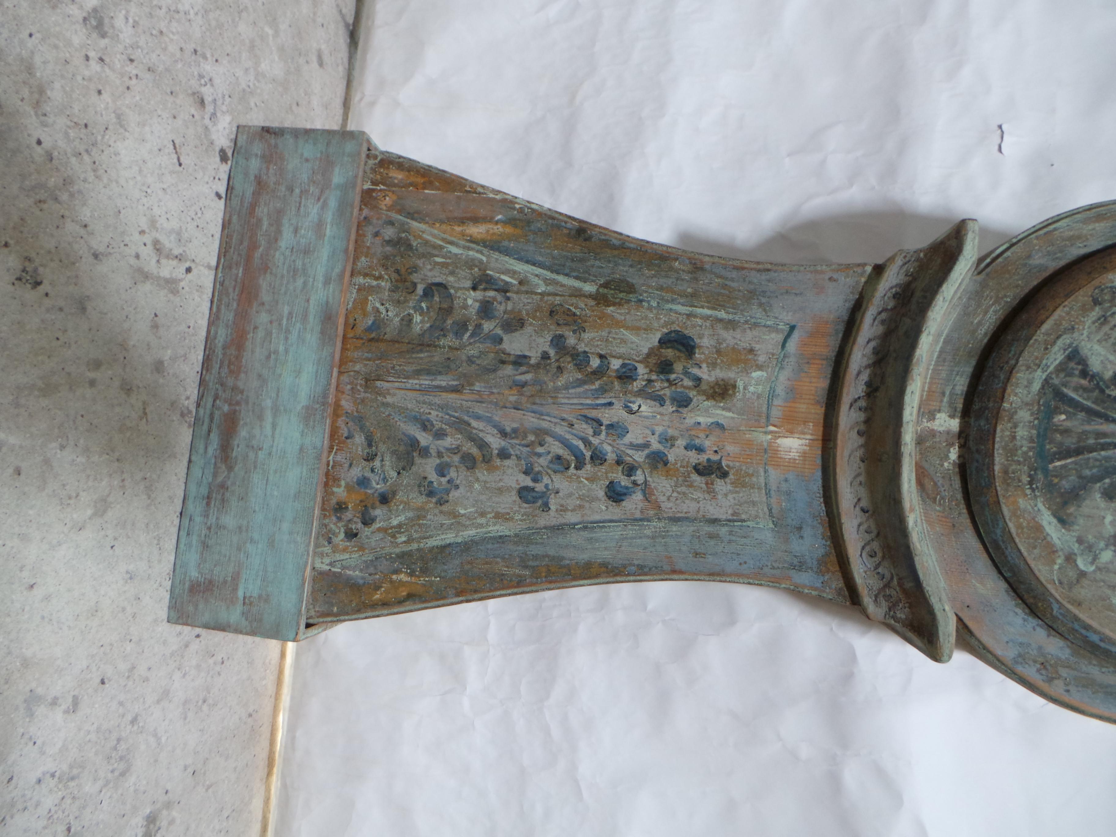 Early 19th Century Mora Clock Swedish 100% Original Paint RARE For Sale