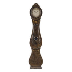 Mora Clock Swedish 1800s Antique Fryksdal 217cm Faux Wood Grain 1800s