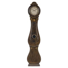 Reloj Mora Sueco 1800s Antiguo Fryksdal 217cm Imitación Madera Grano 1800s