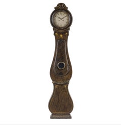 Mora Clock Swedish 1800s Antique Fryksdal 217cm Faux Wood Grain 1800s