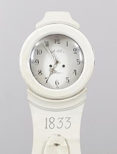 Mora Clock Swedish 1800s Antique white 202cm tall star motif