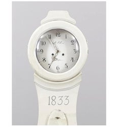 Mora Clock Swedish 1800s Antique white 202cm tall star motif