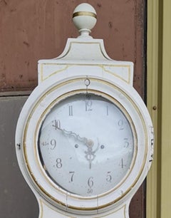 Mora-Uhr Schwedisches antikes Weißgold, frühe 1800er Jahre, gustavianisch