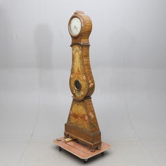 Mora Clock Swedish Antique Folk Art Painted, Early 1800s, Gustavian