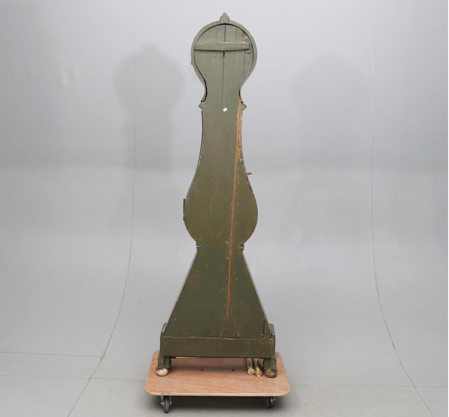 Mora Clock Swedish Antique Folk Art Painted, Early 1800s, Gustavian In Good Condition For Sale In Lewes, England