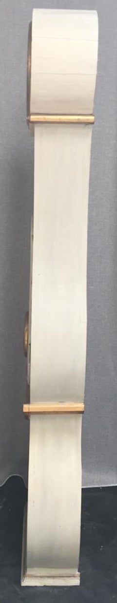 Mora Clock Swedish Antique Fryksdall White Painted, Early 1800s, Gustavian