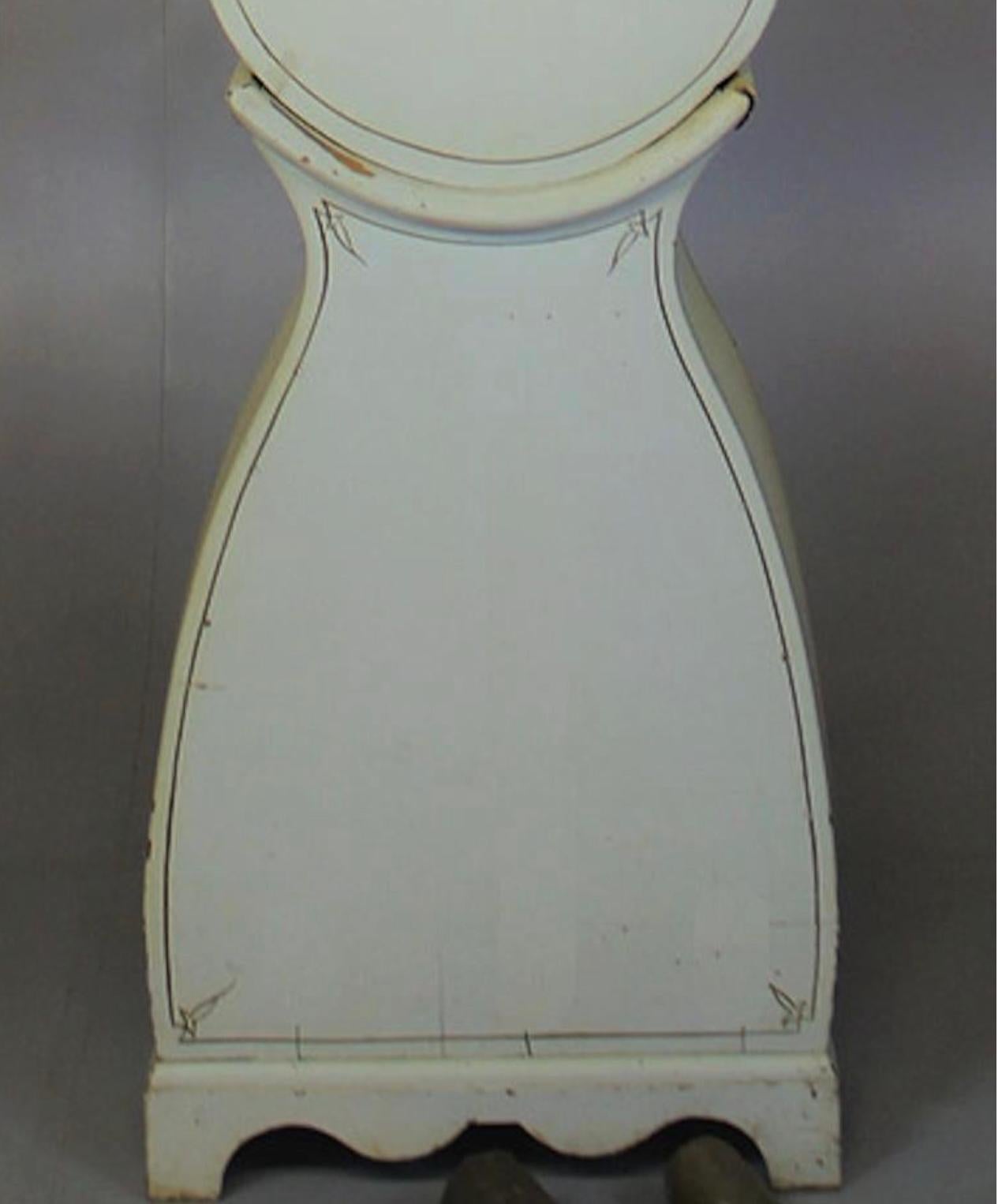 Polished Mora Clock Swedish White 1800s Antique Gustavian For Sale