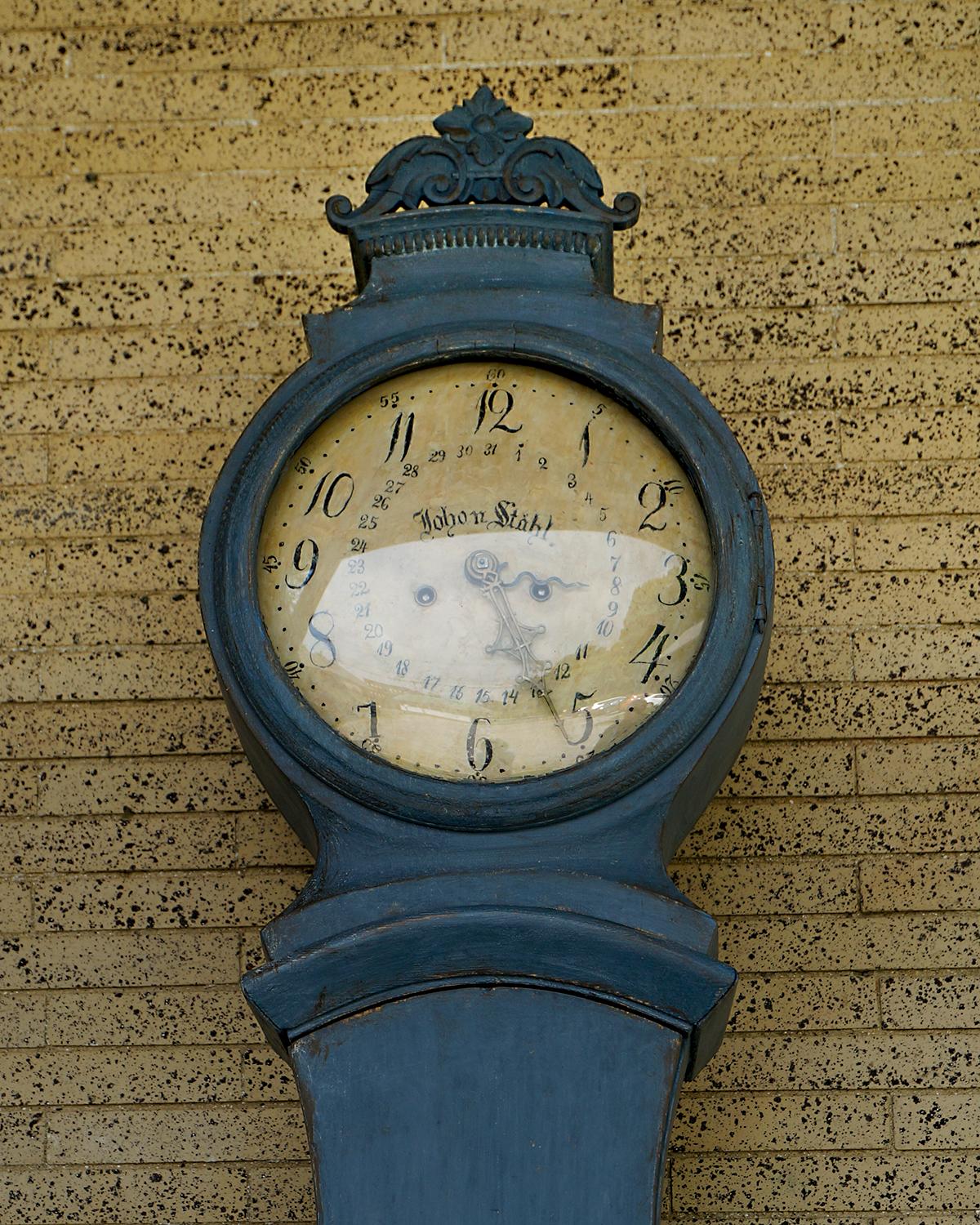 Rococo Mora Clock with Floral Crest