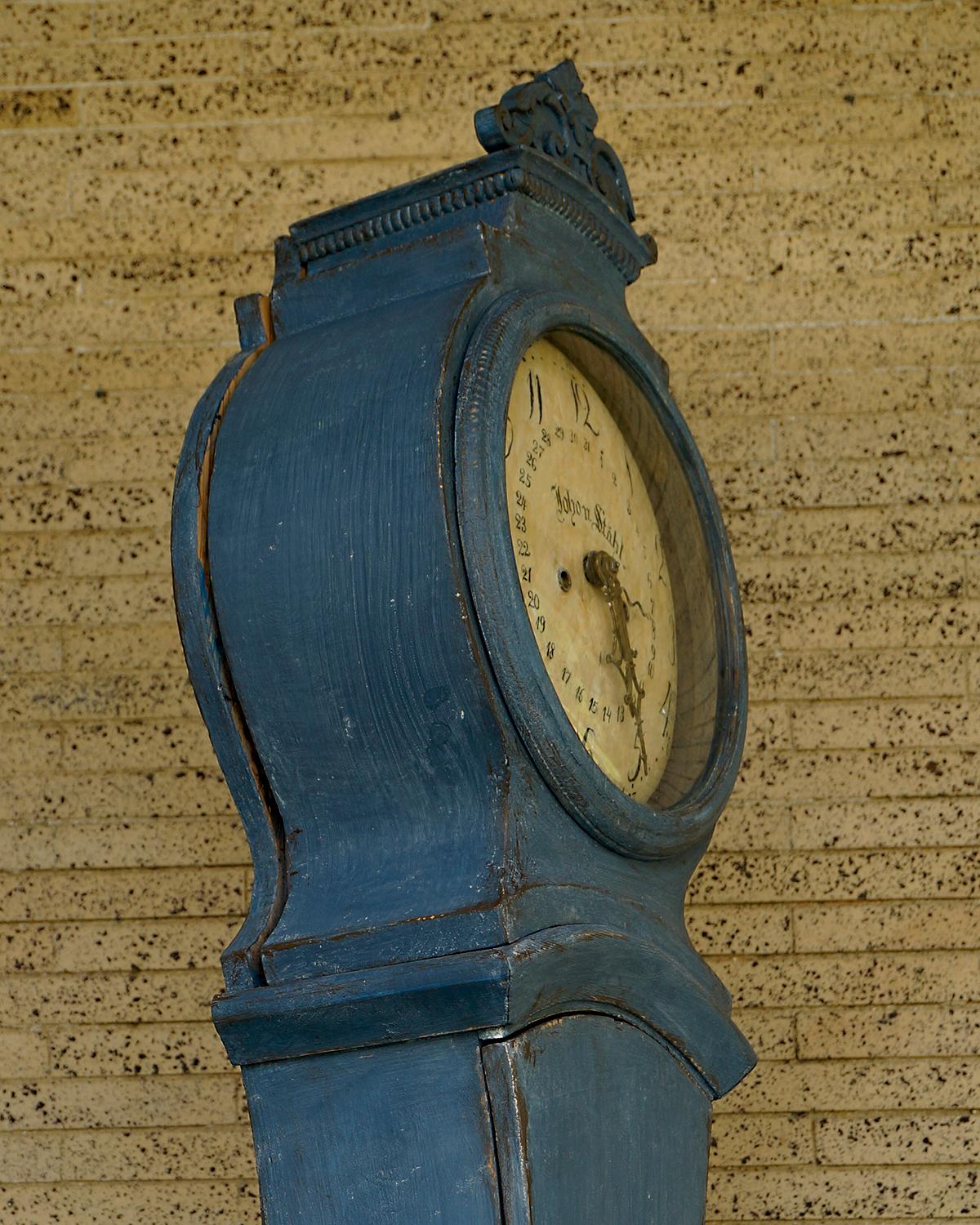 19th Century Mora Clock with Floral Crest