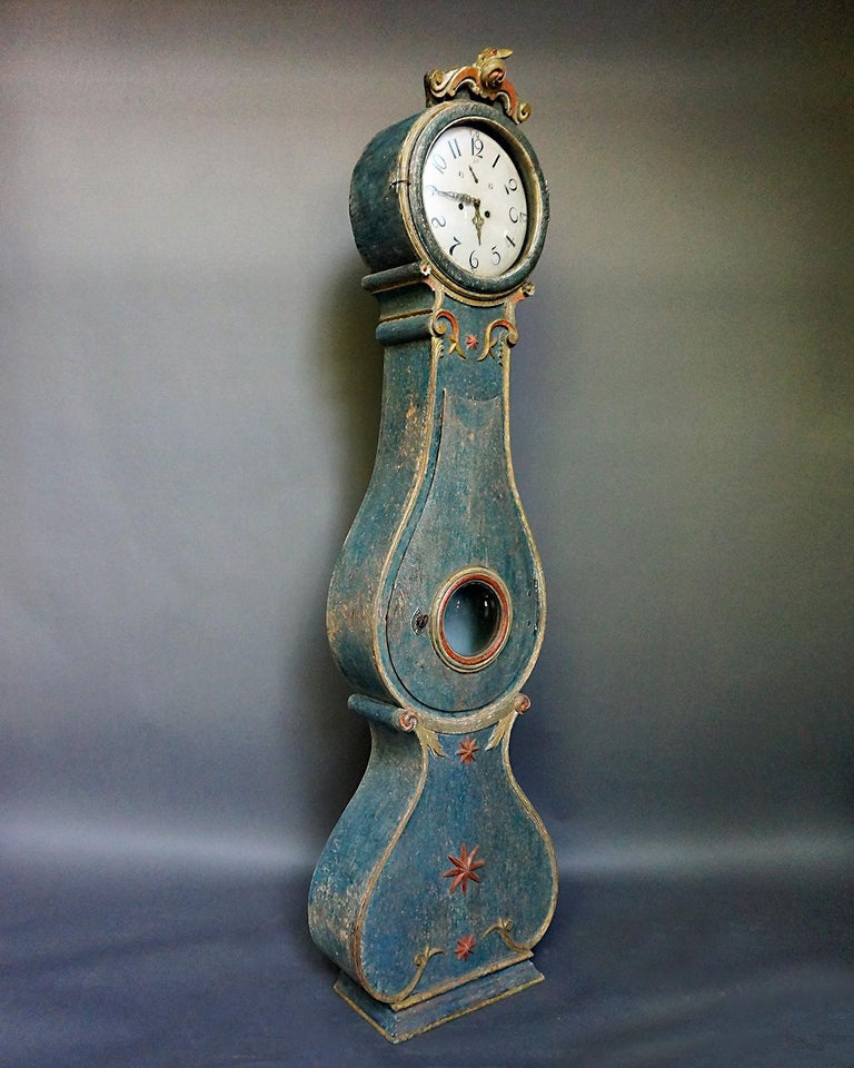 Mora Clock with Original Works and Painted Surface at 1stDibs