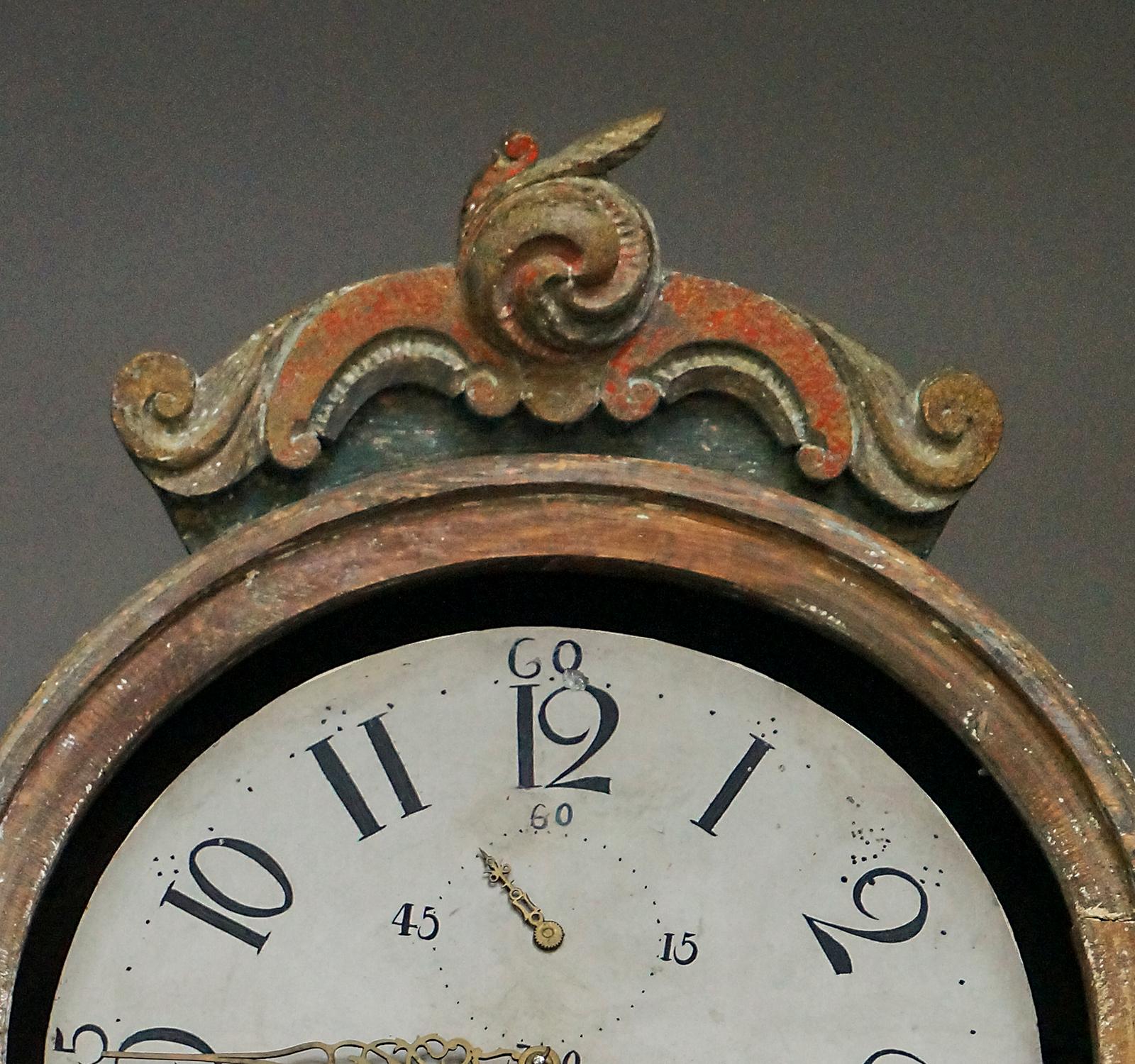 Rococo Mora Clock with Original Works and Painted Surface