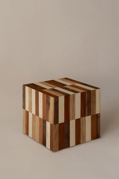 MORA Side Table in Tzalam, Oak, Maple & Walnut by Daniel Couttolenc