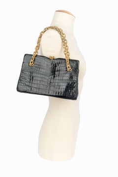 Morabito black crocodile bag