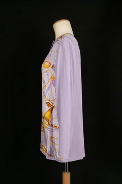 Morabito Strickjacke aus Baumwolle und Seide in der Farbe Parma, bedruckt mit Marinemuster