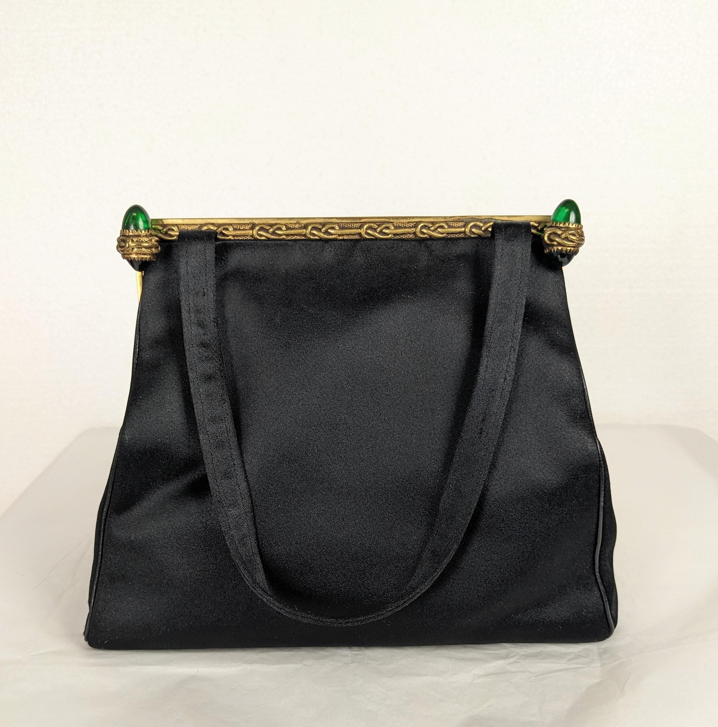 da uomo o donna Morabito, Paris Borsa da sera a forma triangolare in raso di seta in vendita