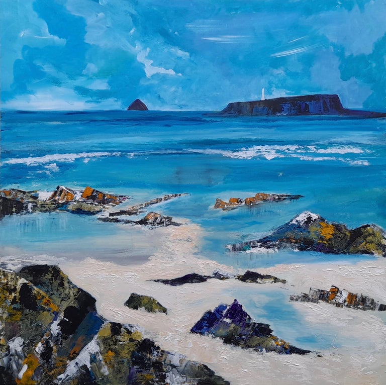 Morag Lloyds Towards Pladda figurative modern seascape study