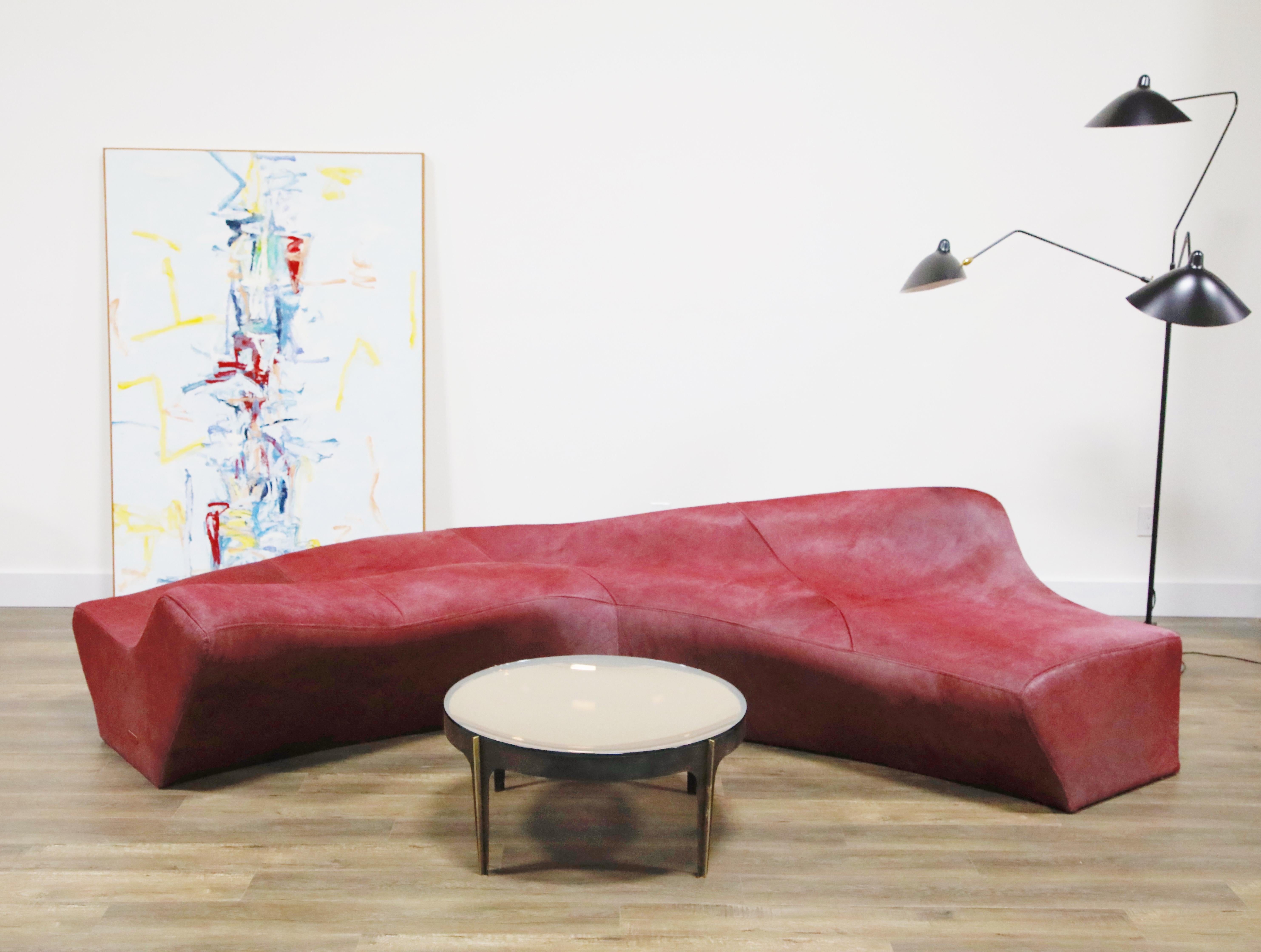 Leather 'Moraine' Biomorphic Sofa by Zaha Hadid for Sawaya & Moroni Italy, 2000, Signed