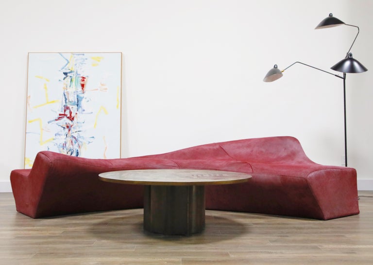 Leather 'Moraine' Biomorphic Sofa by Zaha Hadid for Sawaya & Moroni Italy, 2000, Signed
