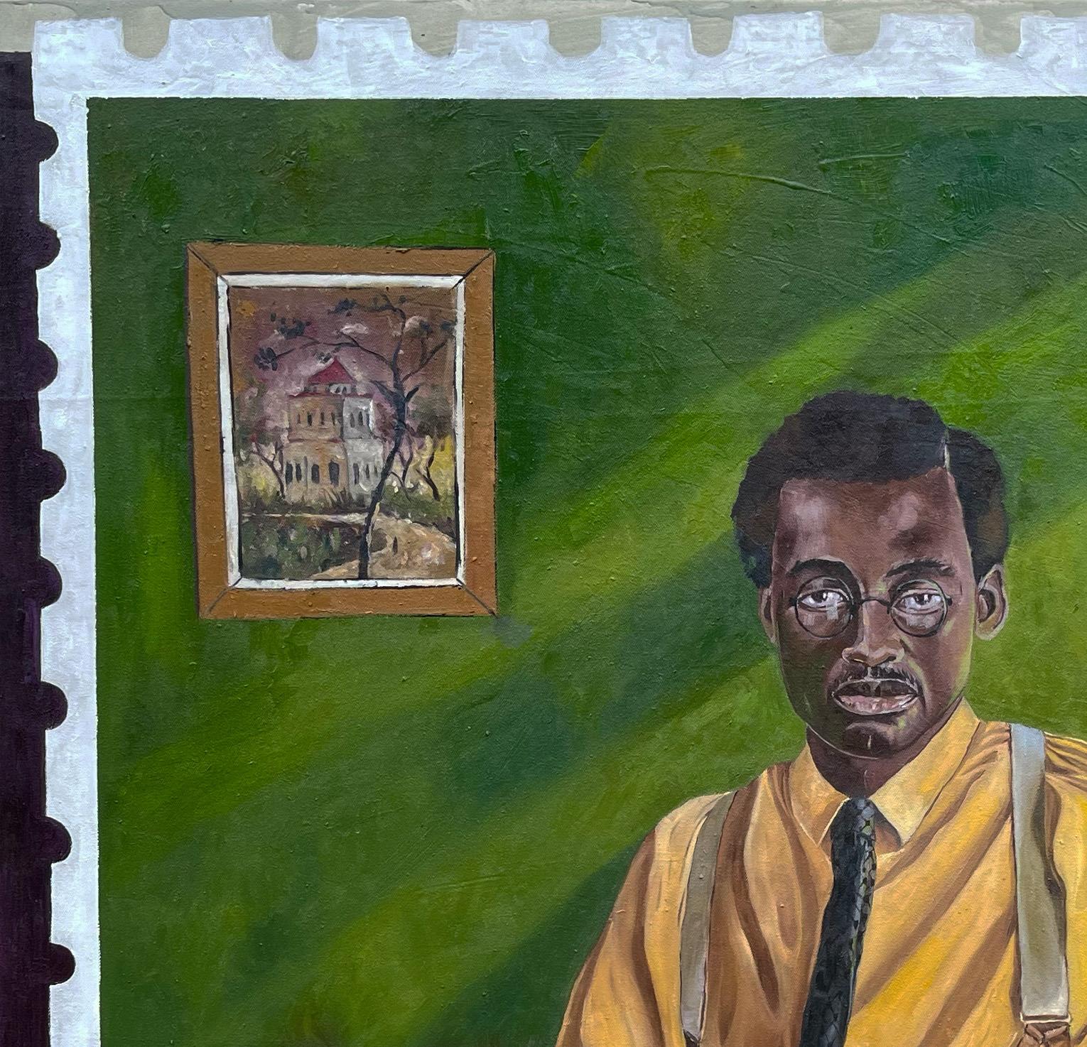 A Gentleman's Morning -21. Jahrhundert, Zeitgenössisch, Figuratives Porträt, Afrika – Painting von Morakinyo Femi