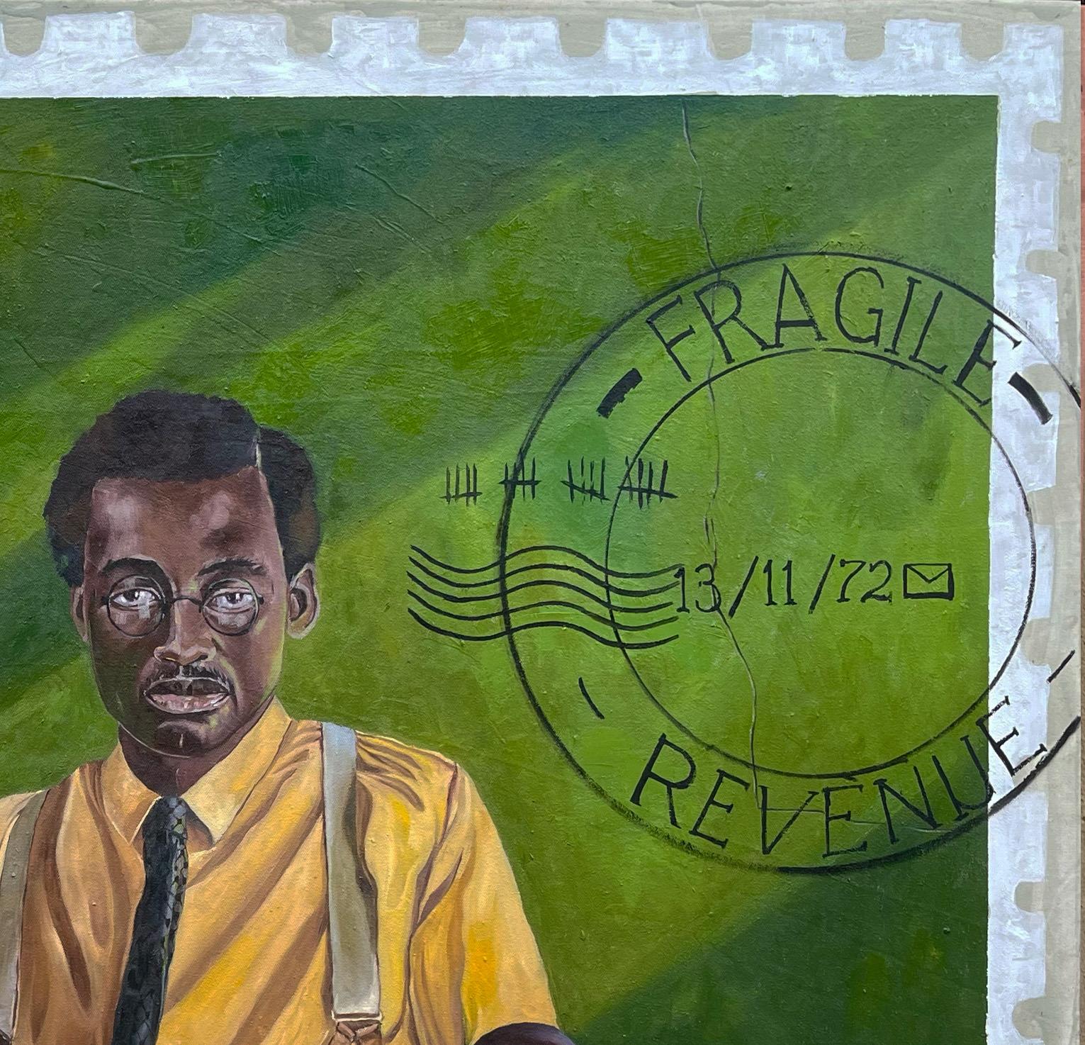 A Gentleman's Morning -21. Jahrhundert, Zeitgenössisch, Figuratives Porträt, Afrika (Schwarz), Figurative Painting, von Morakinyo Femi