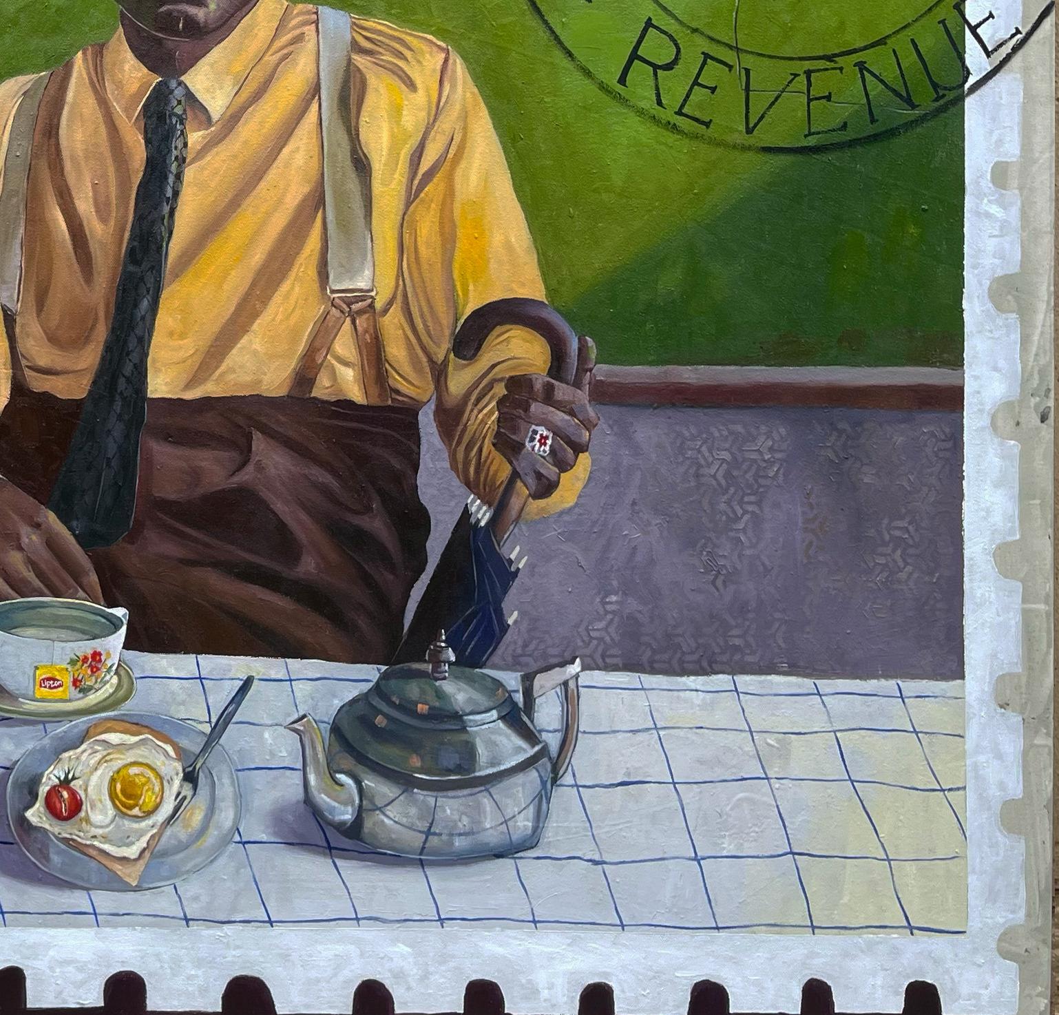 A Gentleman's Morning -21. Jahrhundert, Zeitgenössisch, Figuratives Porträt, Afrika im Angebot 1