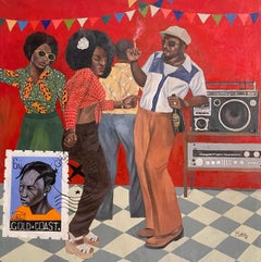Noche Disco - Siglo XXI, Contemporáneo, Figurativo, Fiesta África, Amor, Gente