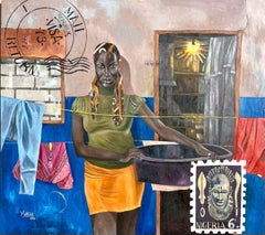 One Day At A Time -21st Century, Contemporary, Figurative Portrait, Africa Women